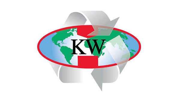 KW recycling logo with globe and recycling symbol
