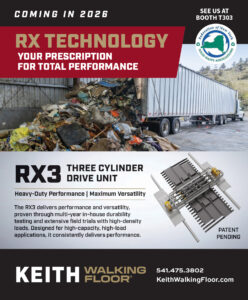 Keith Walking Floor RX3 three cylinder drive unit for waste transfer trailers and recycling transport systems