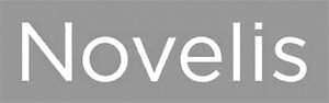 Novelis company logo displayed in white lettering on a gray background