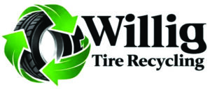 Willig Tire Recycling logo featuring a tire surrounded by green recycling arrows