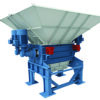 Eldan industrial rubber shredder with large infeed hopper for tire and rubber recycling