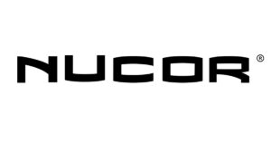 Nucor logo for steel manufacturing and recycling operations