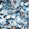 Pile of aluminum scrap prepared for recycling and processing.