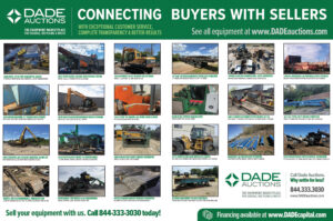 DADE Auctions equipment marketplace featuring recycling, scrap and waste processing equipment for sale.