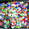 Food and beverage cartons collected for recycling at a California material recovery facility.
