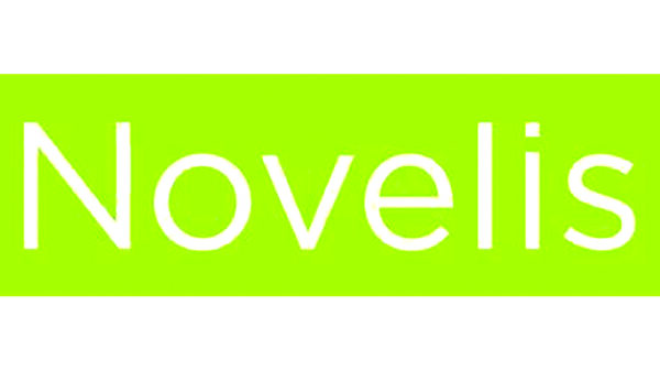 Novelis logo representing sustainable aluminum rolling and recycling.