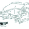 Cadillac OPTIQ vehicle structure showing the front bumper system made with high recycled content aluminum.