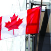 Canadian flag representing tariffs on Canadian plastics