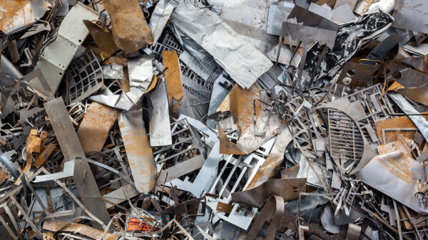 Pile of scrap metal for recycling