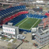 Aerial view of Nissan Stadium in Nashville, Tennessee, illustrating the city's construction boom and recycling opportunities.